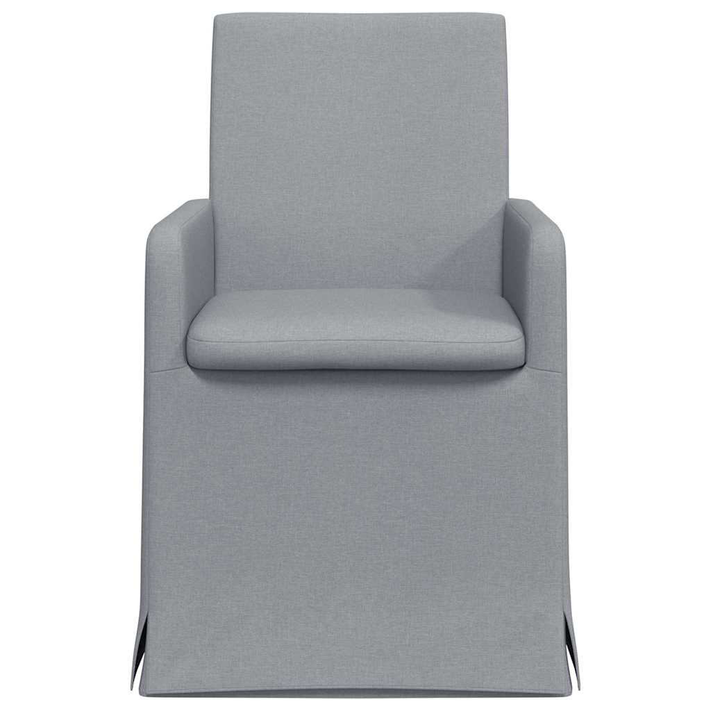 vidaXL Καρέκλες φαγητού 2 pcs Ανοιχτό γκρι 57 x 67 x 95 εκ ύφασμα