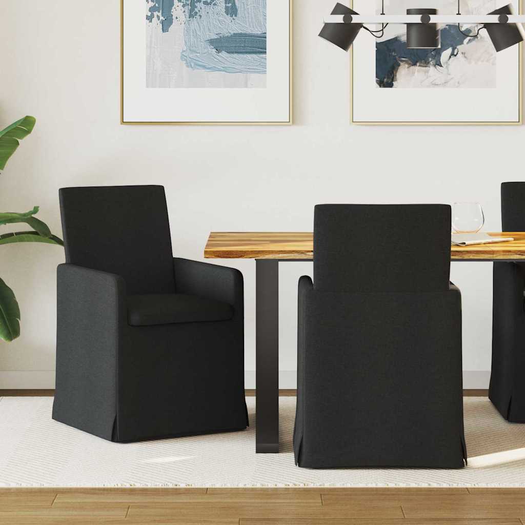 vidaXL Καρέκλες φαγητού 2 pcs Μαύρο 57 x 67 x 95 εκ ύφασμα