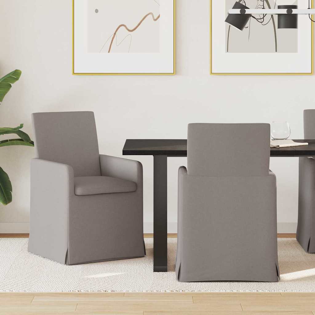 vidaXL Καρέκλες φαγητού 2 τμχ. Ύφασμα Taupe 57 x 68 x 94 cm