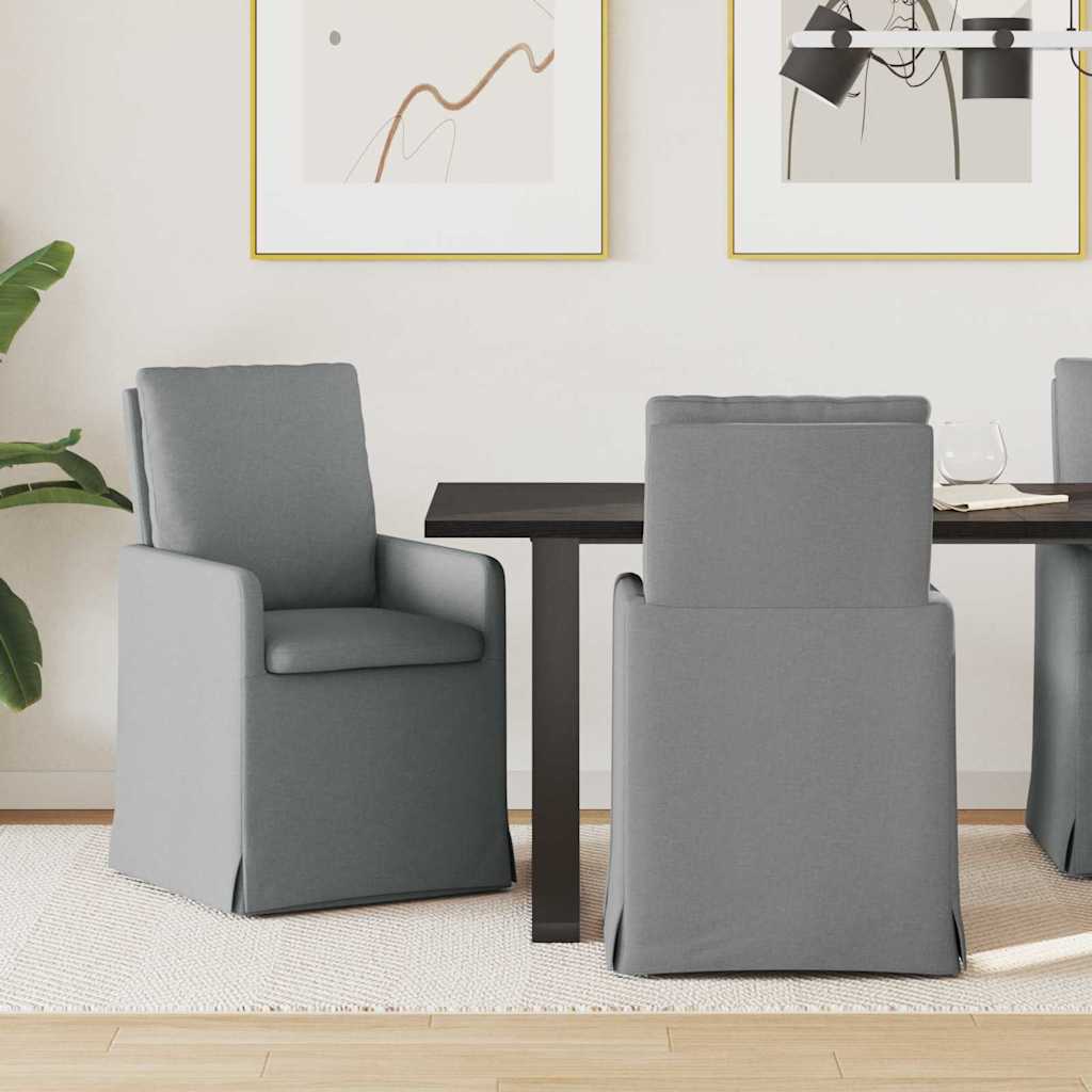 vidaXL Καρέκλες φαγητού 2 pcs Ανοιχτό γκρι 57 x 67 x 98 εκ ύφασμα
