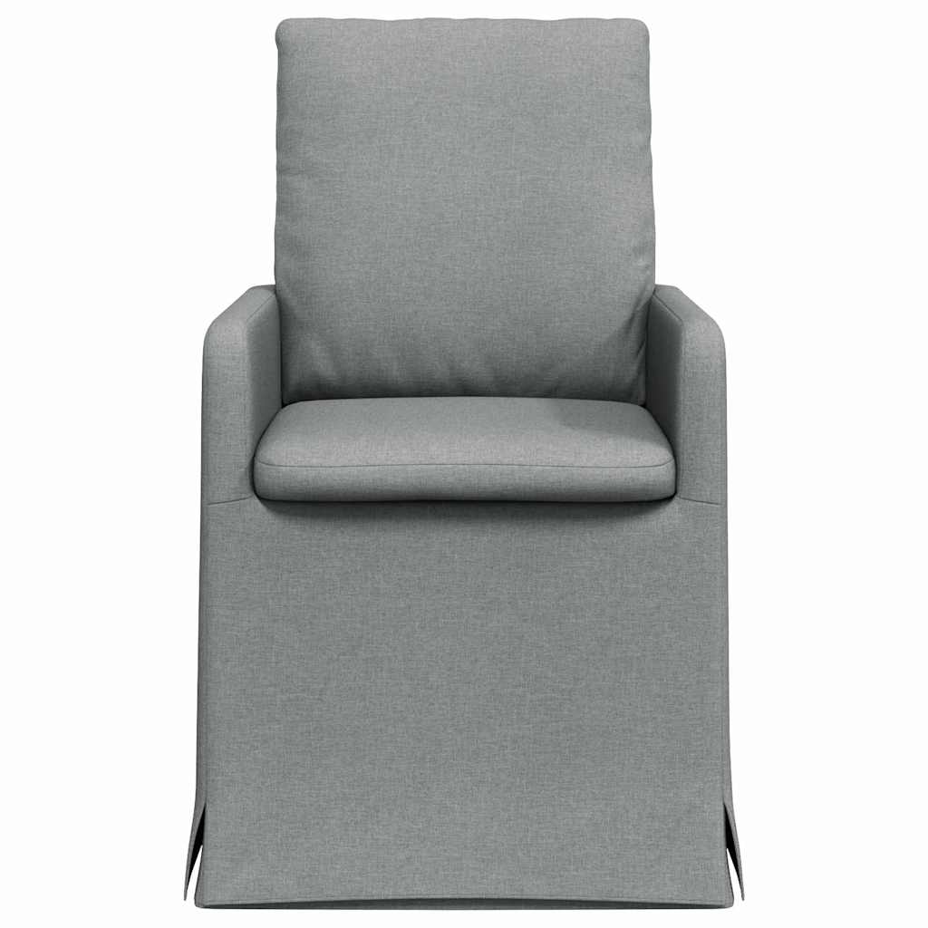 vidaXL Καρέκλες φαγητού 2 pcs Ανοιχτό γκρι 57 x 67 x 98 εκ ύφασμα