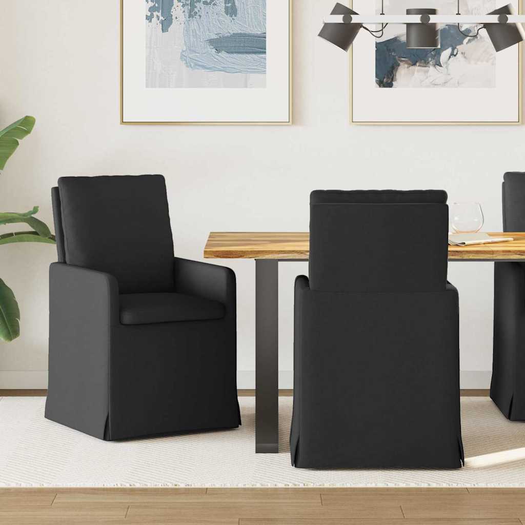 vidaXL Καρέκλες φαγητού 2 pcs Μαύρο 57 x 67 x 98 εκ ύφασμα