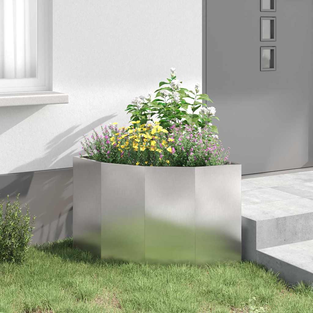 vidaXL Γωνιακό Ροδόδεντρο Ασημί 60 x 60 x 50 εκ Ανοξείδωτο ατσάλι