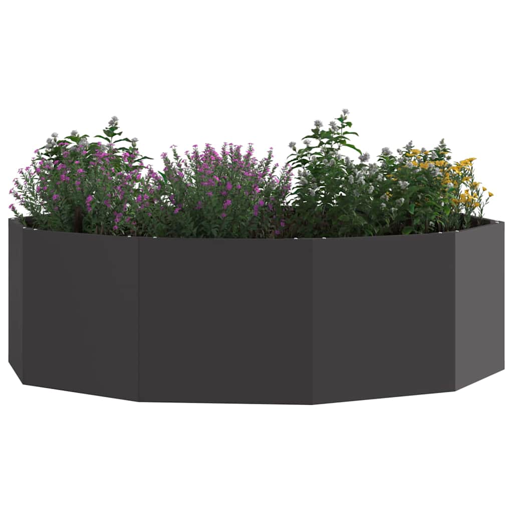 vidaXL Γλάστρα Μαύρο 120 x 120 x 35 εκ Ατσάλι