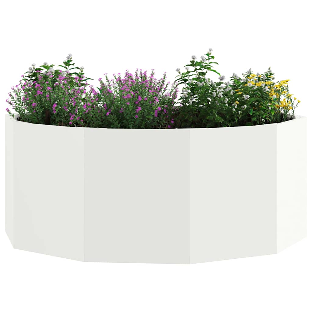 vidaXL Γλάστρα Λευκό 90 x 90 x 35 εκ Ατσάλι