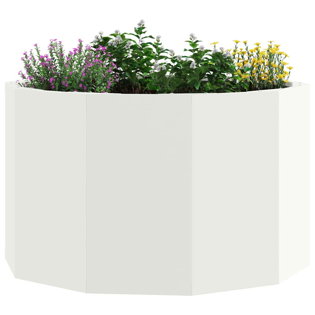 vidaXL Γλάστρα Λευκό 60 x 60 x 35 cm Ατσάλι