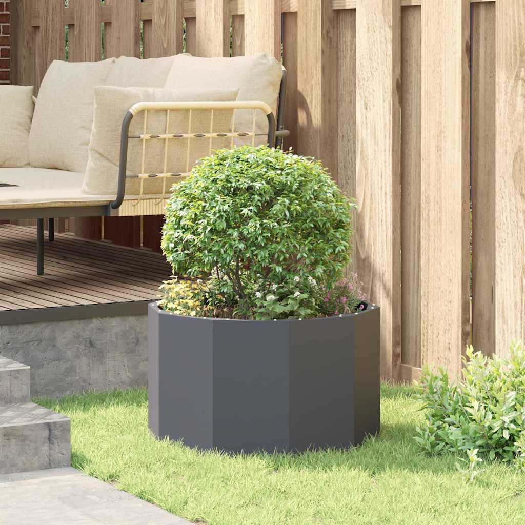 vidaXL Γλάστρα Ανθρακί 60 x 60 x 35 cm Ατσάλι