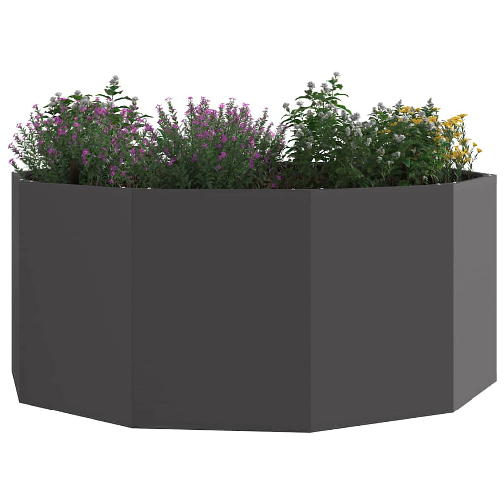 vidaXL Γλάστρα Μαύρο 120 x 120 x 50 εκ Ατσάλι