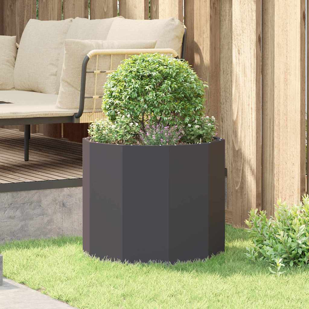 vidaXL Γλάστρα Μαύρο 60 x 60 x 50 εκ Ατσάλι