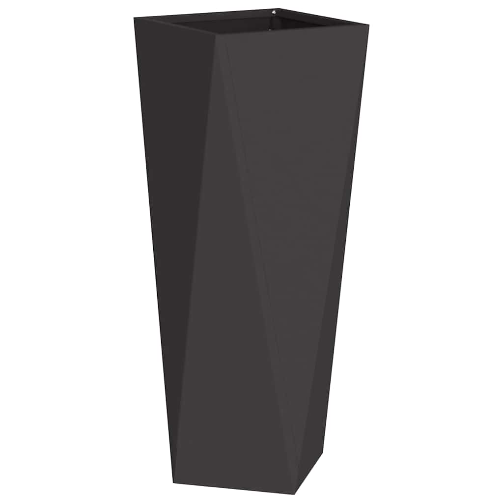 vidaXL Γλάστρα Μαύρο 30 x 30 x 75 εκ Ατσάλι