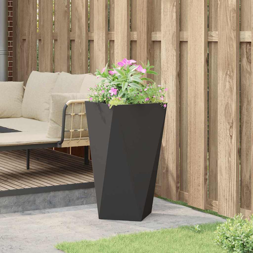 vidaXL Γλάστρα Μαύρο 40 x 40 x 75 cm Ατσάλι