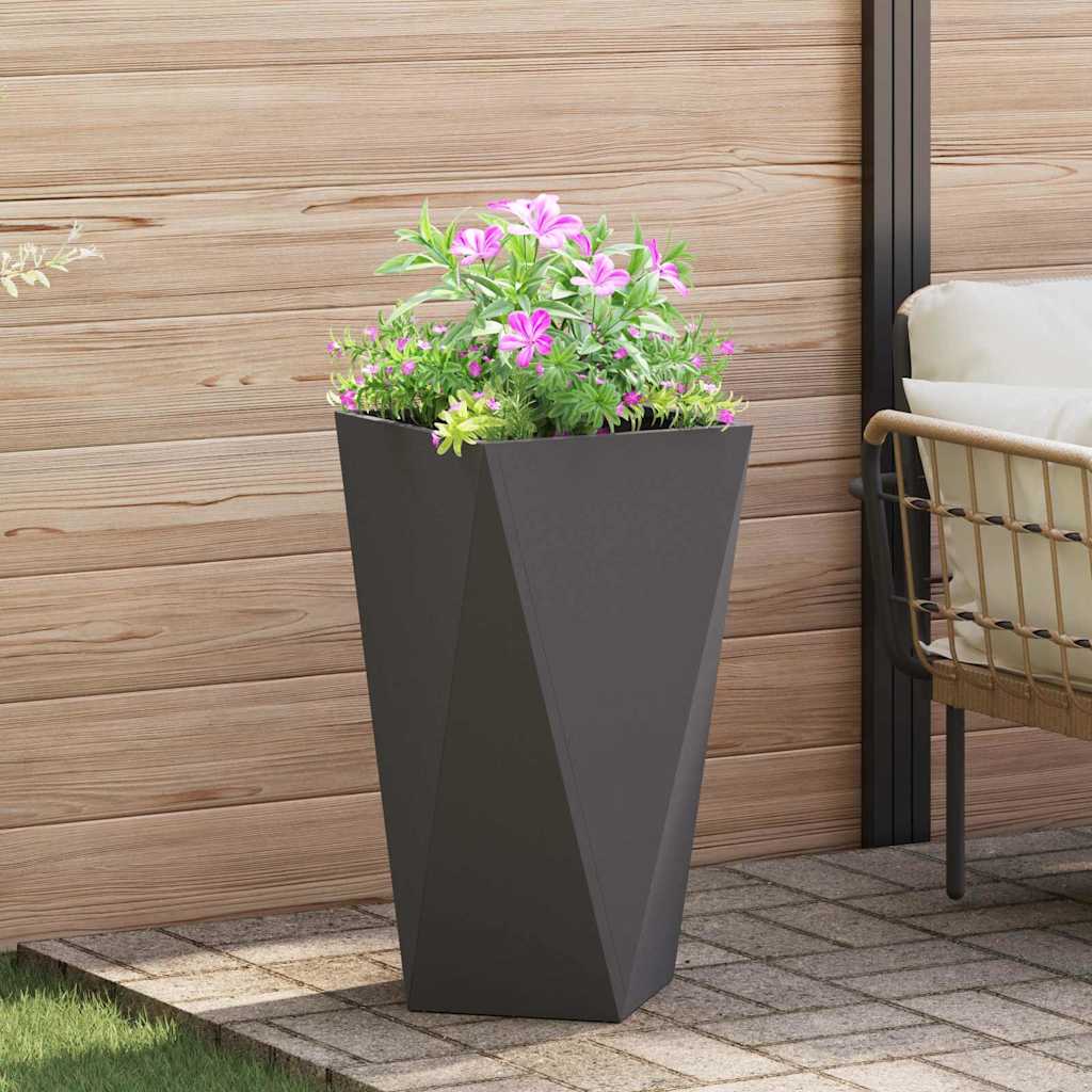 vidaXL Γλάστρα 2 pcs Μαύρο 40 x 40 x 75 cm Ατσάλι