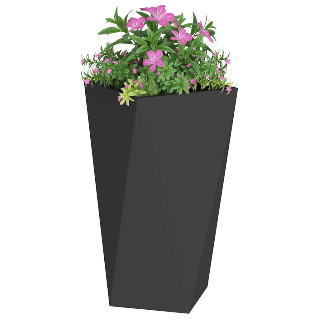 vidaXL Γλάστρα 2 pcs Μαύρο 40 x 40 x 75 cm Ατσάλι