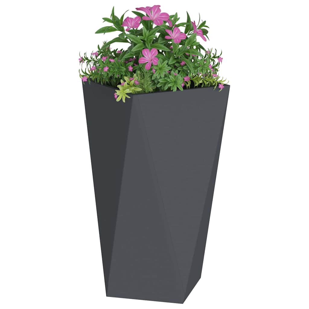 vidaXL Γλάστρα 2 pcs Ανθρακί 40 x 40 x 75 cm Ατσάλι