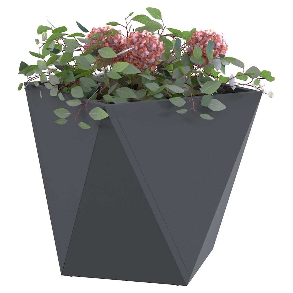 vidaXL Γλάστρα 2 pcs Ανθρακί 40 x 40 x 40 cm Ατσάλι