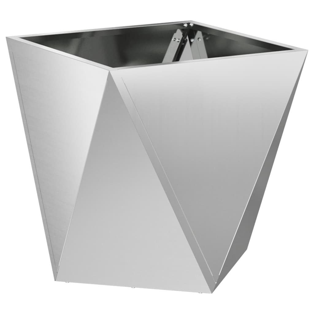 vidaXL Γλάστρα Ασημί 40 x 40 x 40 cm Επικαλυμμένος Χάλυβας