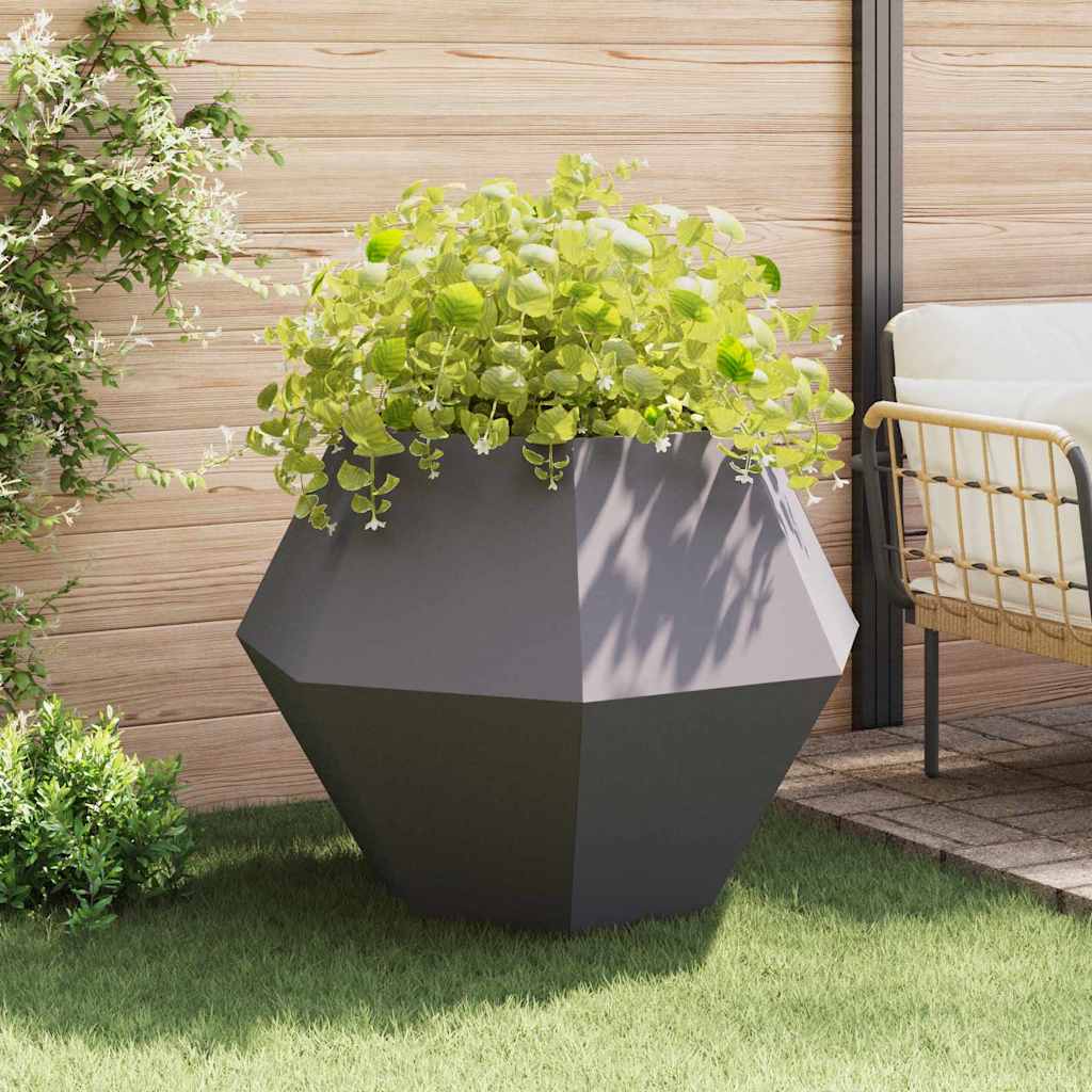 vidaXL Γλάστρα 2 pcs Μαύρο 100 x 100 x 80 εκ Ατσάλι