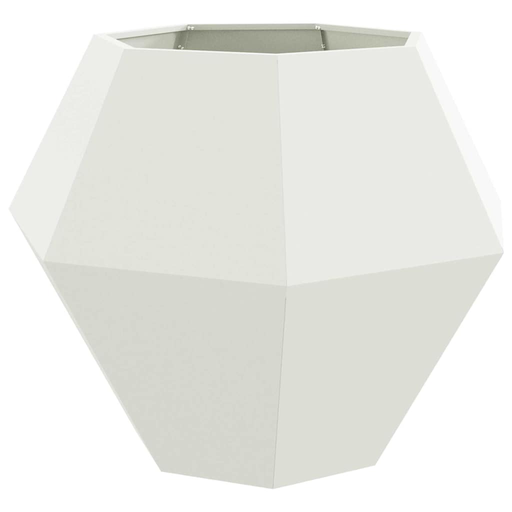 vidaXL Γλάστρα Λευκό 100 x 100 x 80 εκ Ατσάλι