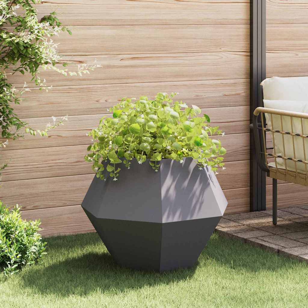vidaXL Γλάστρα 2 pcs Μαύρο 75 x 75 x 60 εκ Ατσάλι