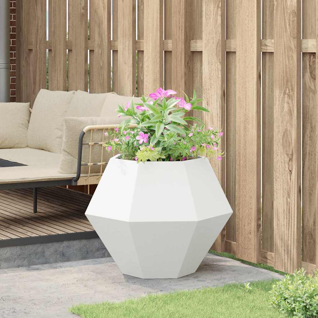vidaXL Γλάστρα Λευκό 75 x 75 x 60 εκ Ατσάλι