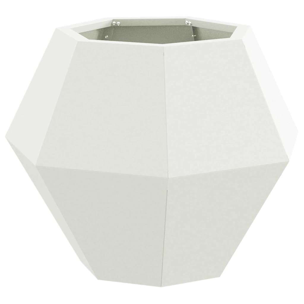 vidaXL Γλάστρα Λευκό 50 x 50 x 40 cm Ατσάλι