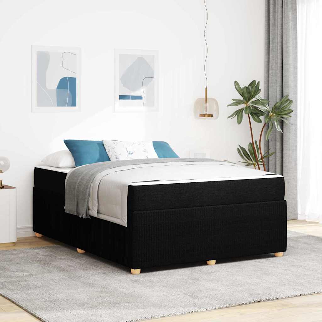 vidaXL Σκελετός Κρεβατιού Μαύρο 140 x 200 cm ύφασμα