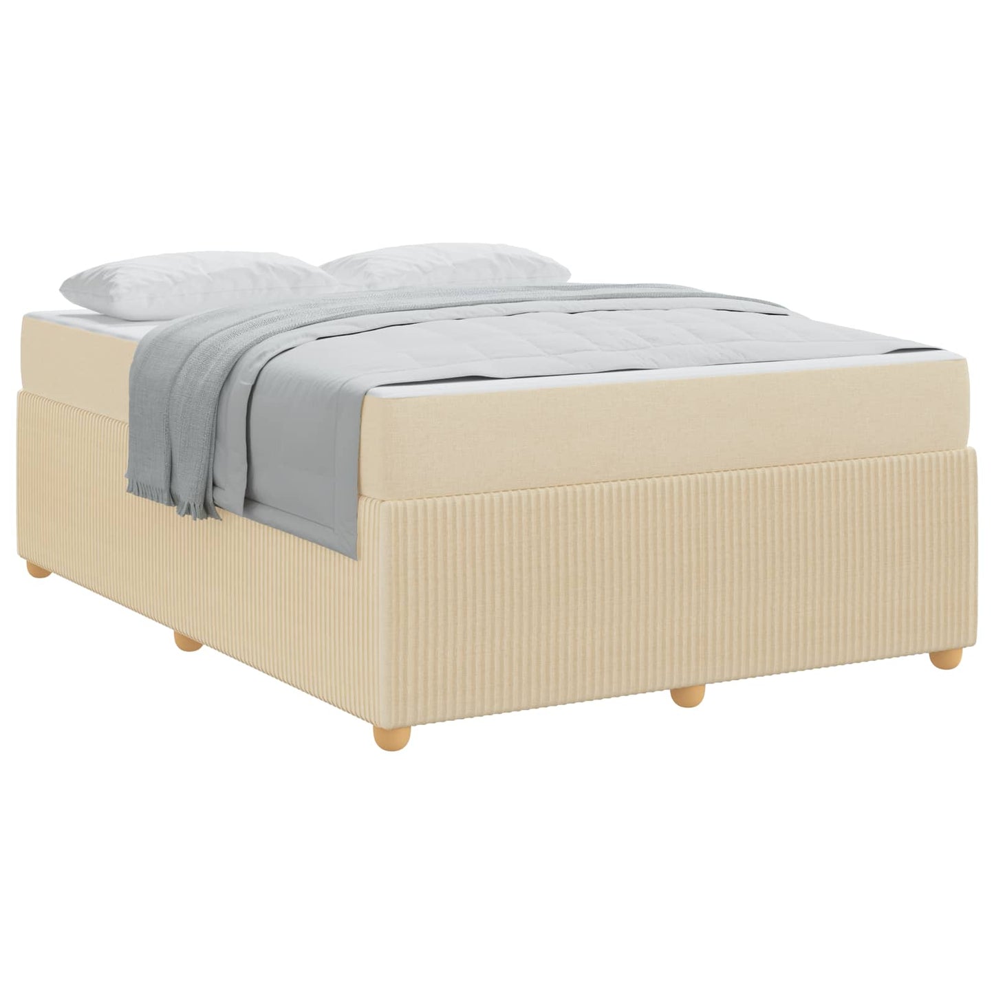 vidaXL Σκελετός Κρεβατιού Κρεμ 140 x 200 cm ύφασμα