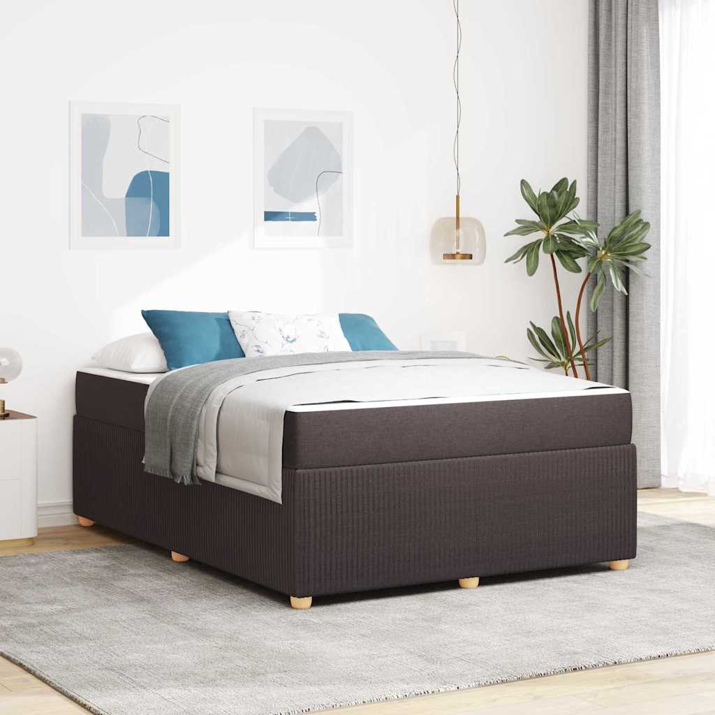 vidaXL Σκελετός Κρεβατιού Σκούρο Καφέ 160 x 200 cm ύφασμα
