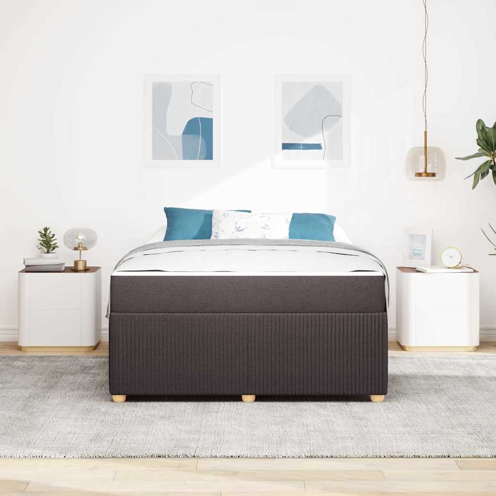 vidaXL Σκελετός Κρεβατιού Σκούρο Καφέ 160 x 200 cm ύφασμα