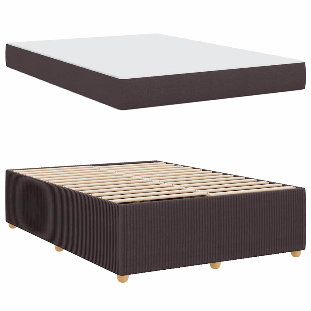 vidaXL Σκελετός Κρεβατιού Σκούρο Καφέ 160 x 200 cm ύφασμα