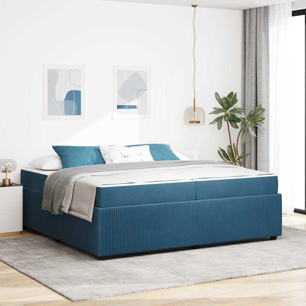 vidaXL Σκελετός Κρεβατιού Μπλε 200 x 200 cm ύφασμα