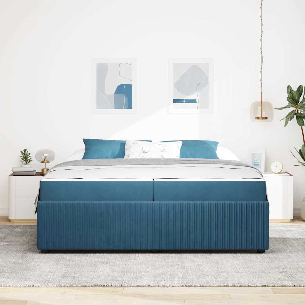 vidaXL Σκελετός Κρεβατιού Μπλε 200 x 200 cm ύφασμα
