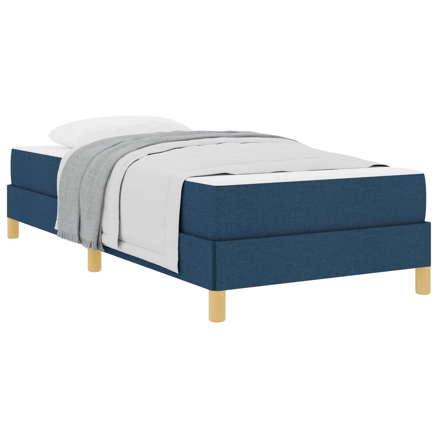 vidaXL Κρεβάτι με ελατήρια με στρώμα Μπλε 90 x 190 cm ύφασμα