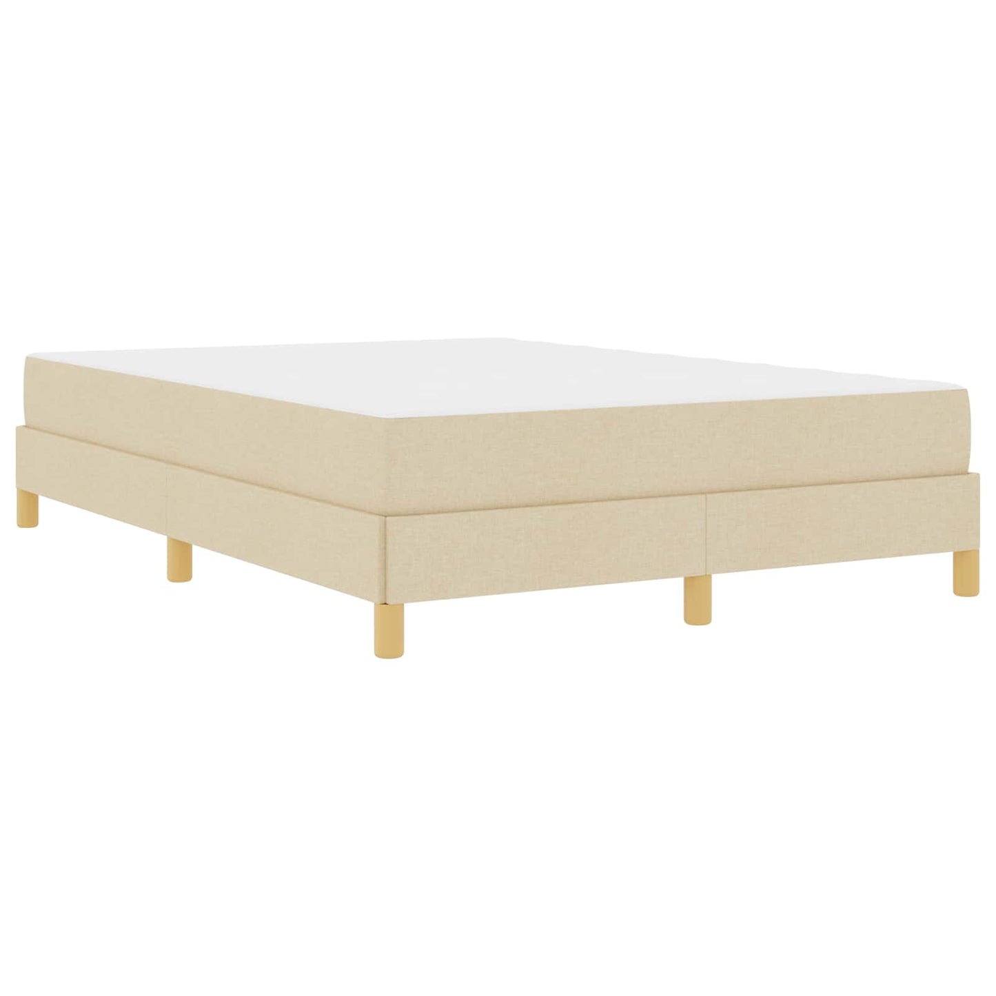 vidaXL Κρεβάτι με ελατήρια με στρώμα Κρεμ 140 x 200 cm ύφασμα