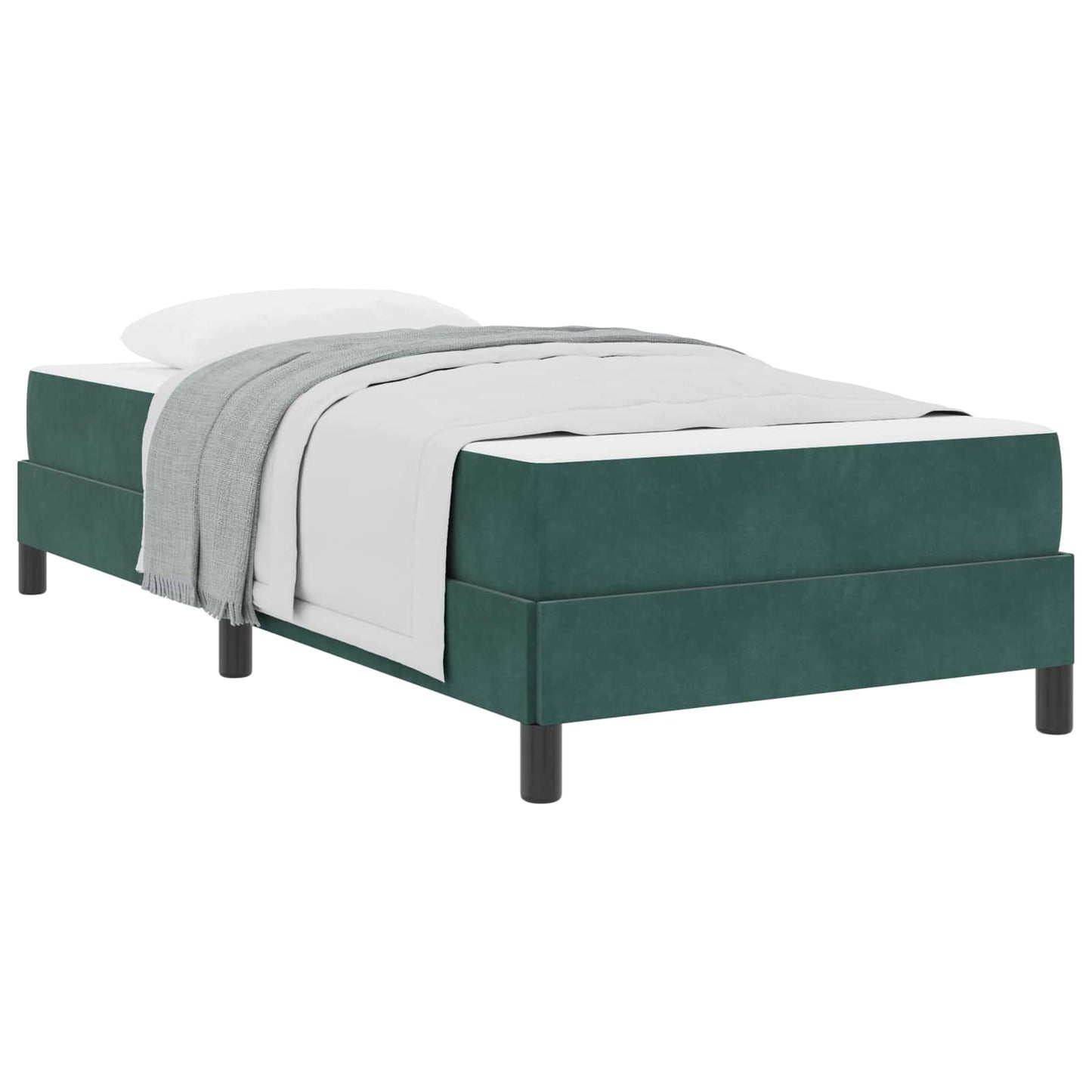 vidaXL Κρεβάτι box spring με στρώμα Σκούρο Πράσινο 100 x 200 cm