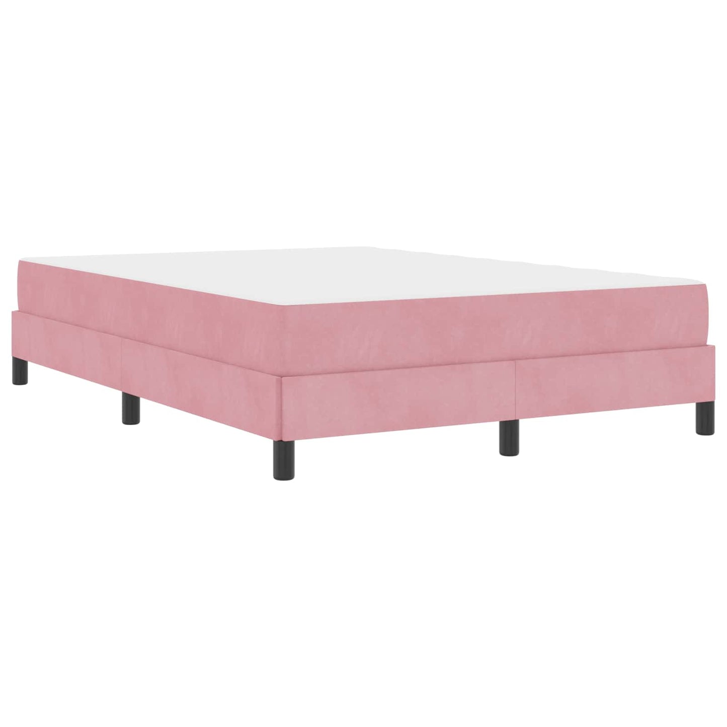 vidaXL Κρεβάτι box spring με στρώμα με στρώμα Ροζ 140 x 190 cm Βελούδο