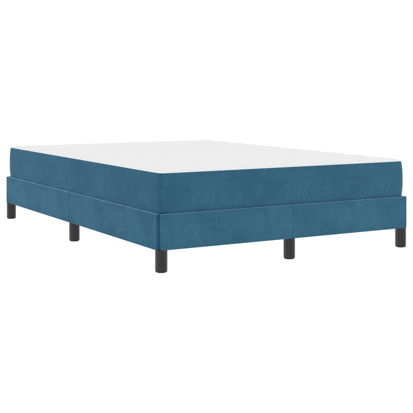 vidaXL Κρεβάτι box spring με στρώμα Σκούρο Μπλε 140 x 200 cm Βελούδο