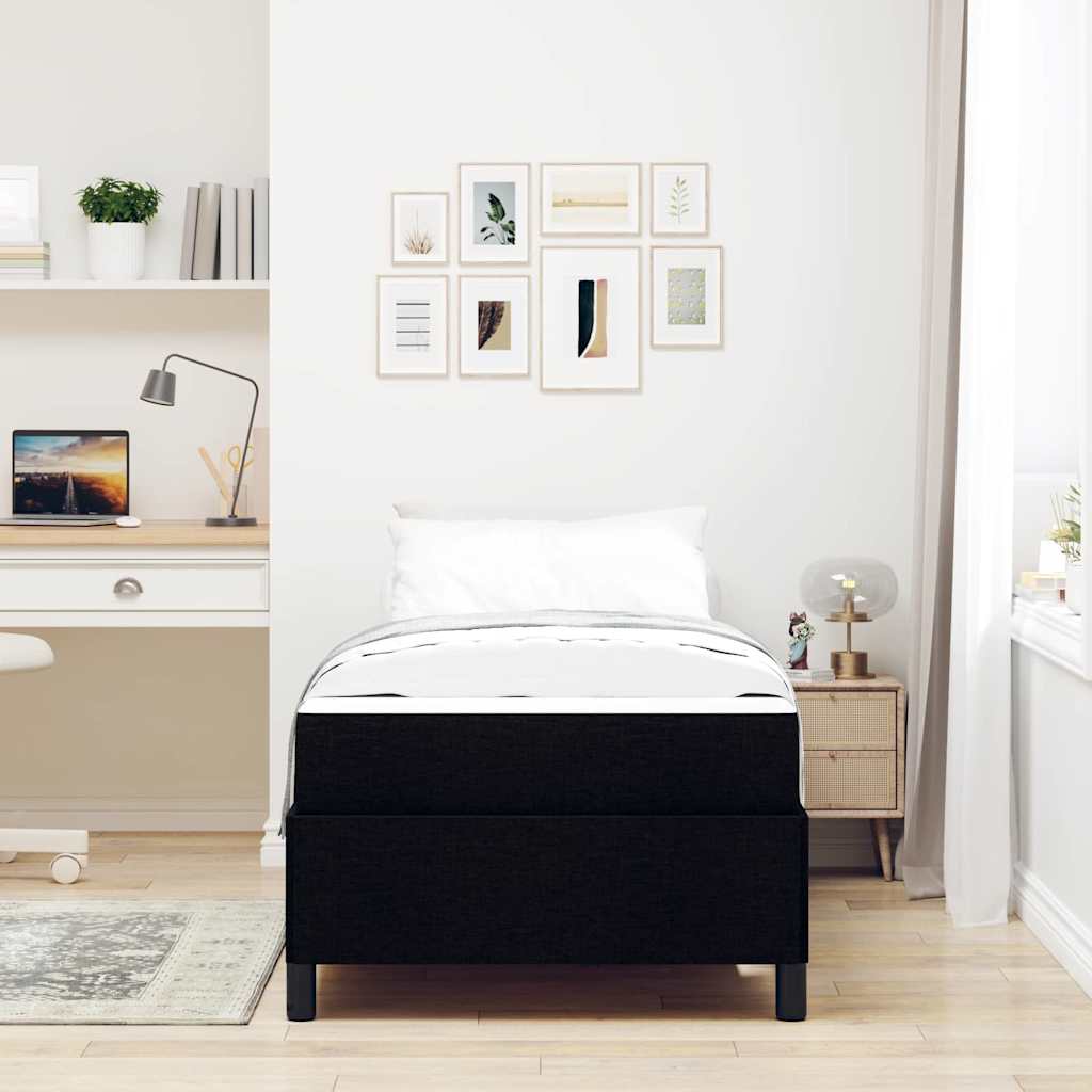 vidaXL Κρεβάτι με ελατήρια Μαύρο και Μαύρο 100 x 200 cm