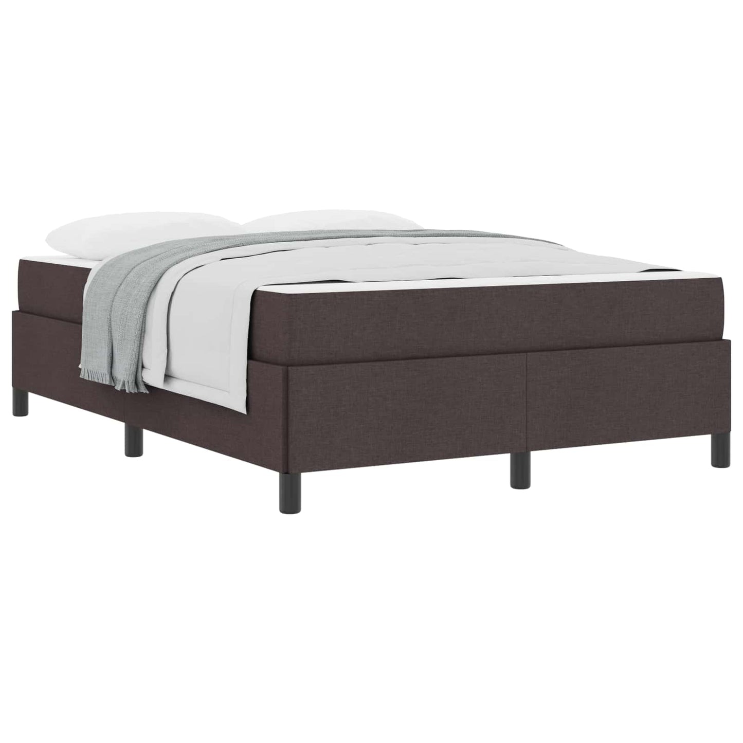 vidaXL Κρεβάτι με ελατήρια Σκούρο Καφέ 160 x 200 cm ύφασμα