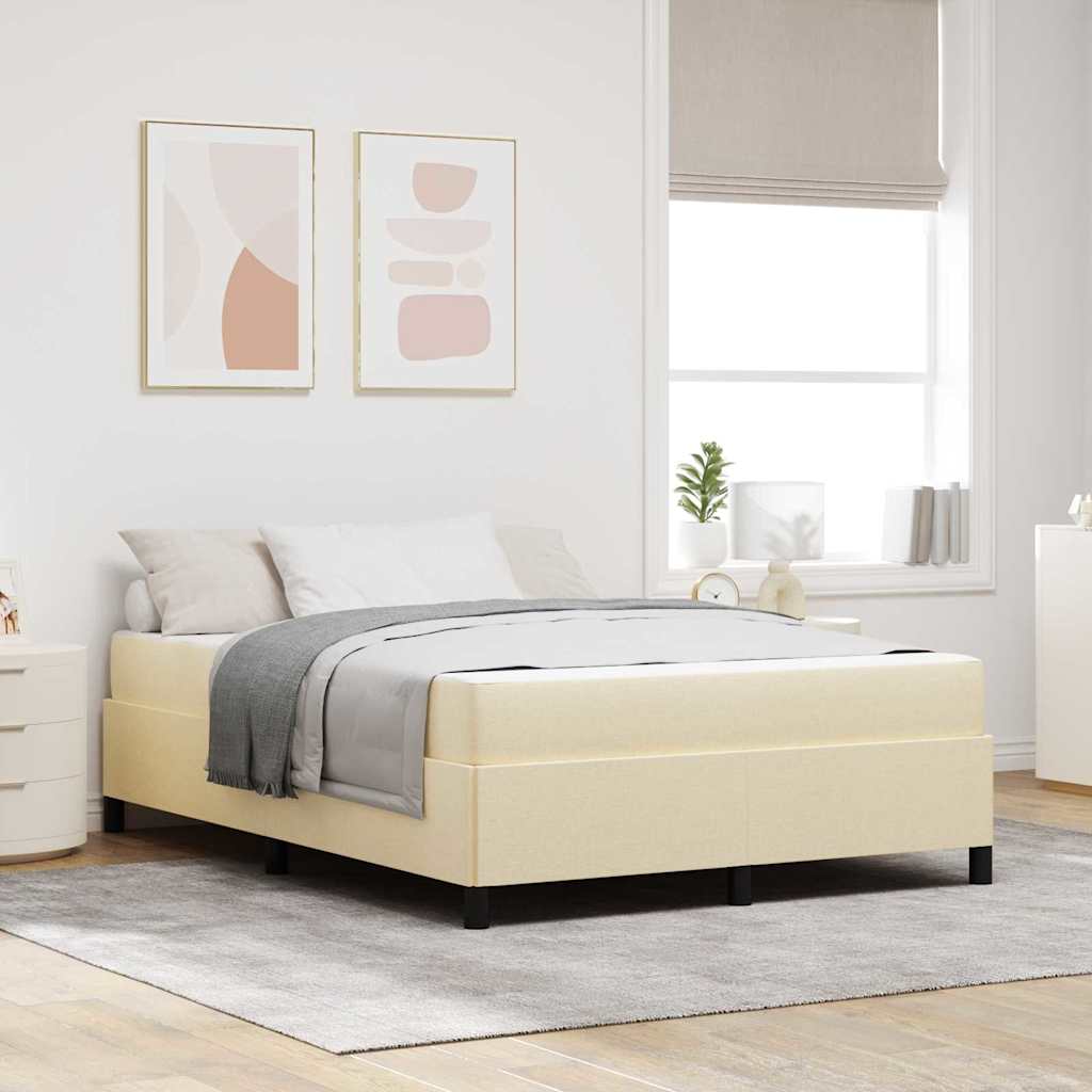 vidaXL Κρεβάτι με ελατήρια Κρεμ 160 x 200 cm ύφασμα