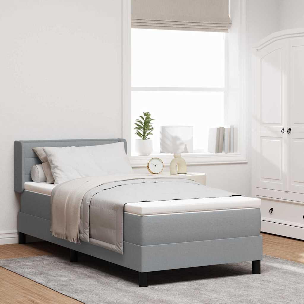 vidaXL Κρεβάτι με ελατήρια Ανοιχτό γκρι 200 x 100 cm ύφασμα