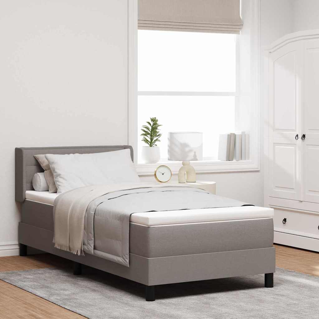 vidaXL Κρεβάτι με ελατήρια με κεφαλάρι Taupe 200 x 100 cm ύφασμα