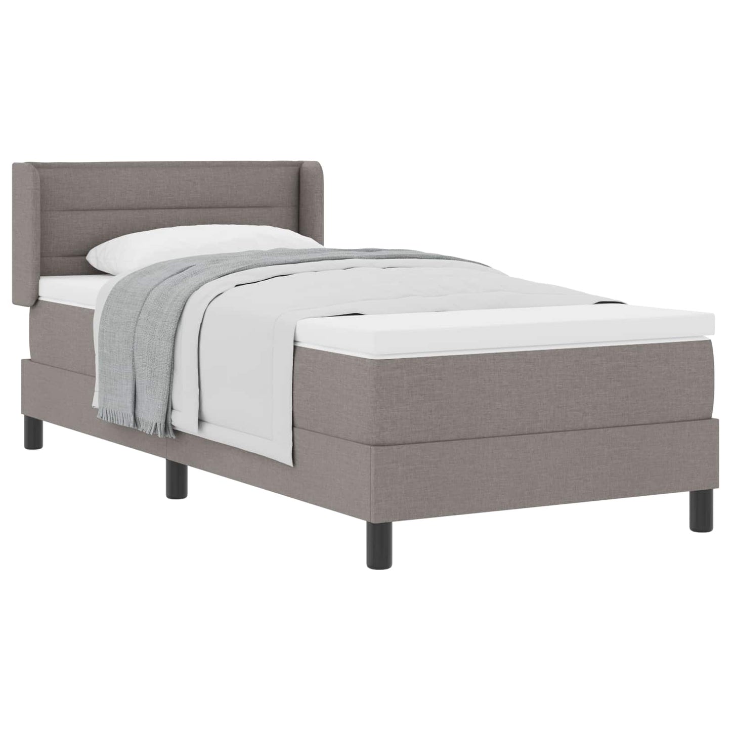 vidaXL Κρεβάτι με ελατήρια με κεφαλάρι Taupe 200 x 100 cm ύφασμα
