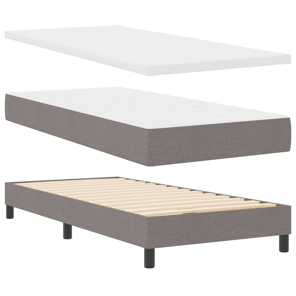 vidaXL Κρεβάτι με ελατήρια με κεφαλάρι Taupe 200 x 100 cm ύφασμα