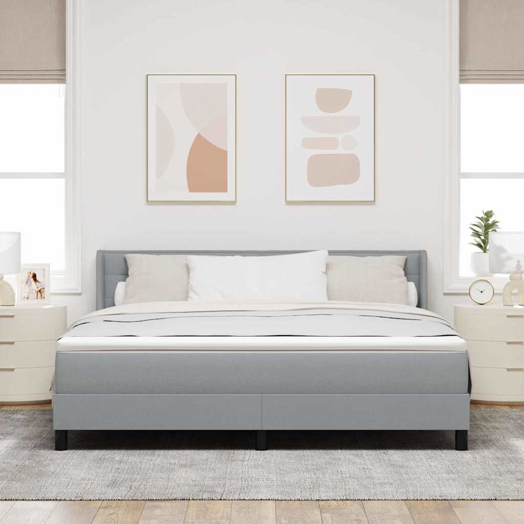 vidaXL Κρεβάτι με ελατήρια Ανοιχτό γκρι 200 x 180 cm ύφασμα