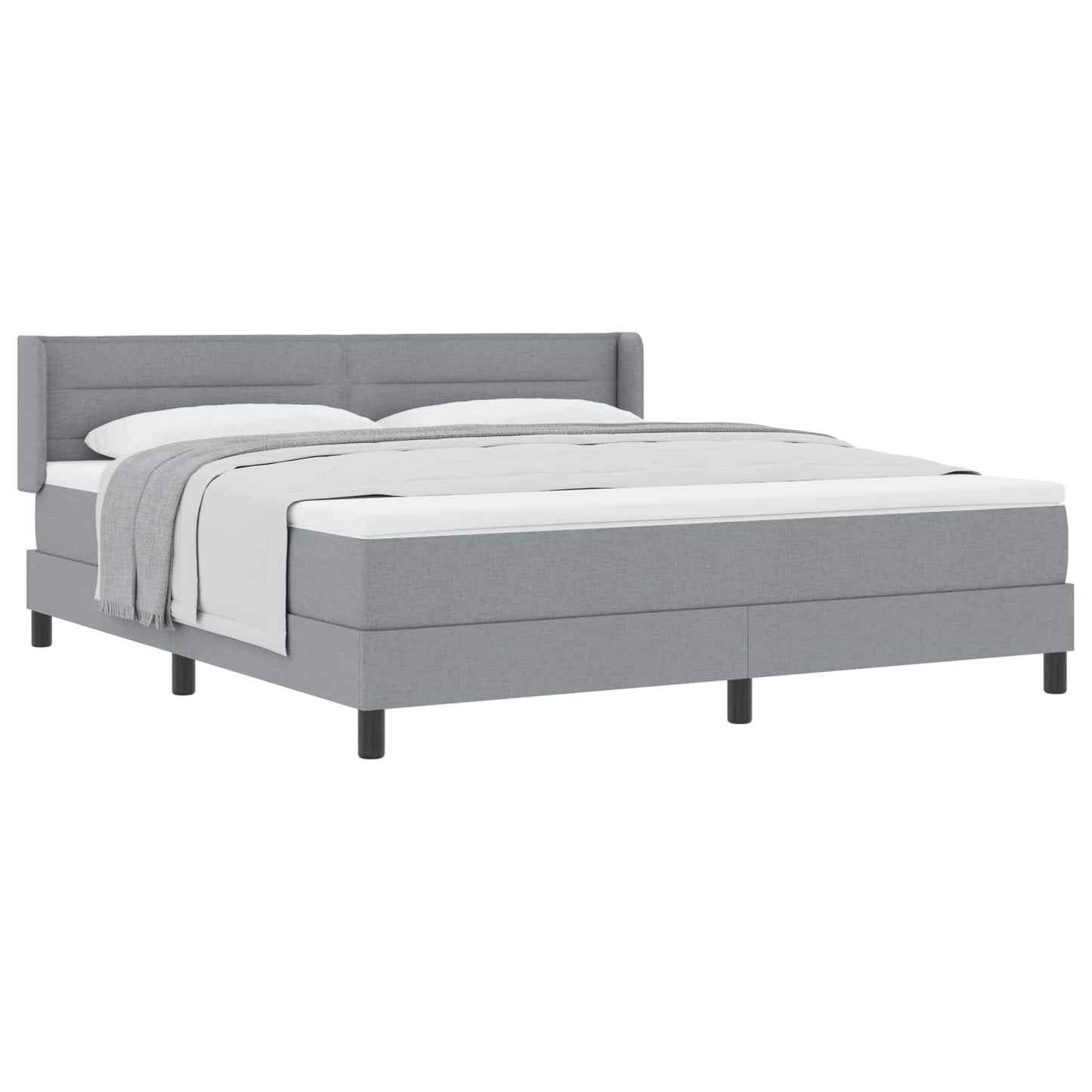 vidaXL Κρεβάτι με ελατήρια Ανοιχτό γκρι 200 x 180 cm ύφασμα