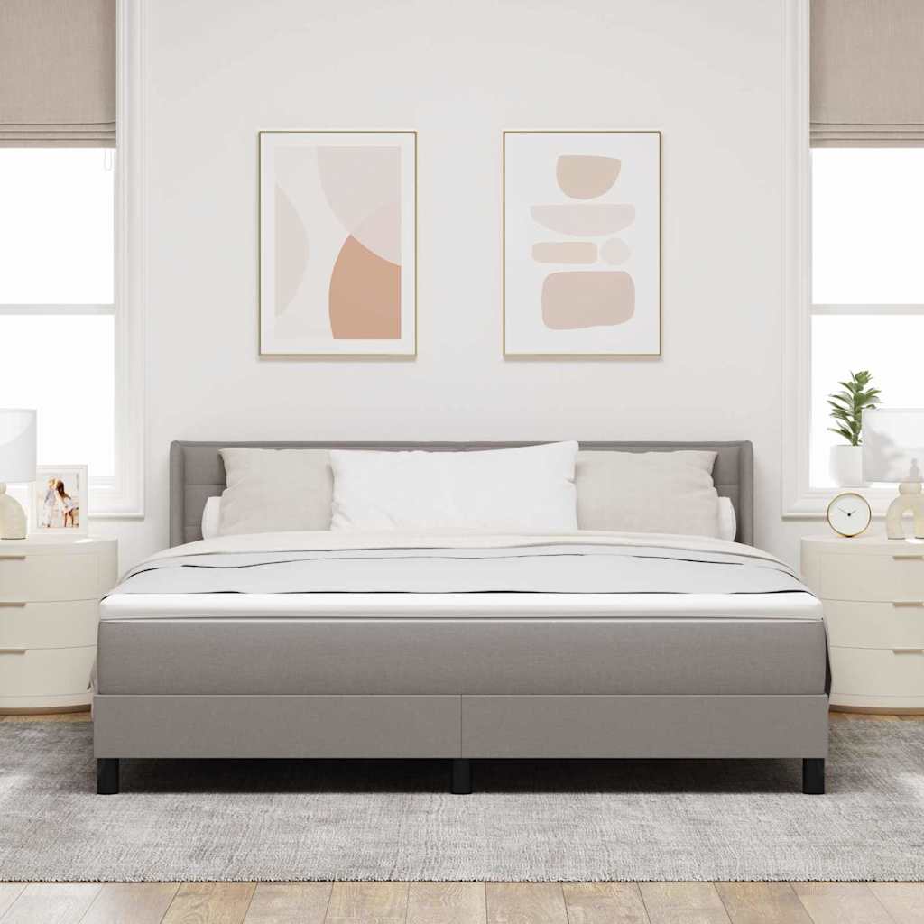 vidaXL Κρεβάτι με ελατήρια με κεφαλάρι Taupe 200 x 180 cm ύφασμα