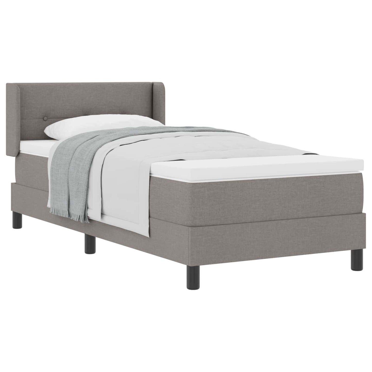 vidaXL Κρεβάτι με ελατήρια με κεφαλάρι Taupe 190 x 90 cm ύφασμα