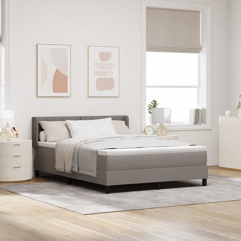 vidaXL Κρεβάτι με ελατήρια με μαξιλάρι Taupe 200 x 140 cm ύφασμα