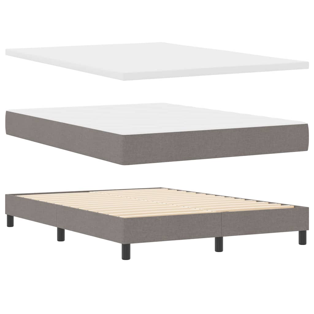 vidaXL Κρεβάτι με ελατήρια με μαξιλάρι Taupe 200 x 140 cm ύφασμα